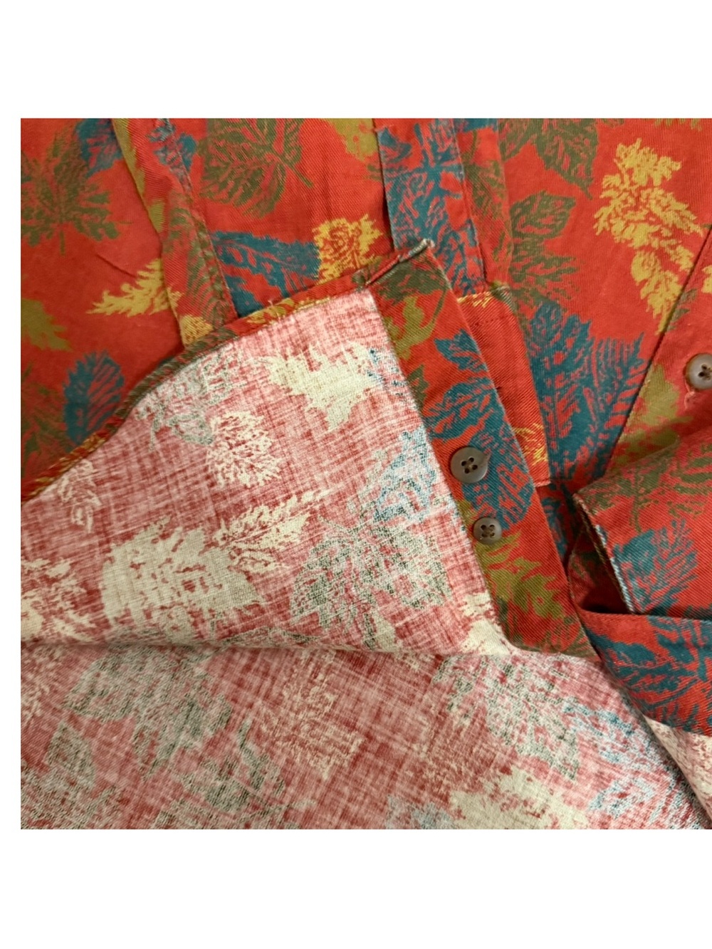 Vintage Gap Fall Leaves Print Button Down Shirt 90’s Mens Medium Long Sleeve Red - Picture 11 of 16